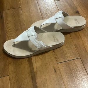 Dansko white slip in sandals